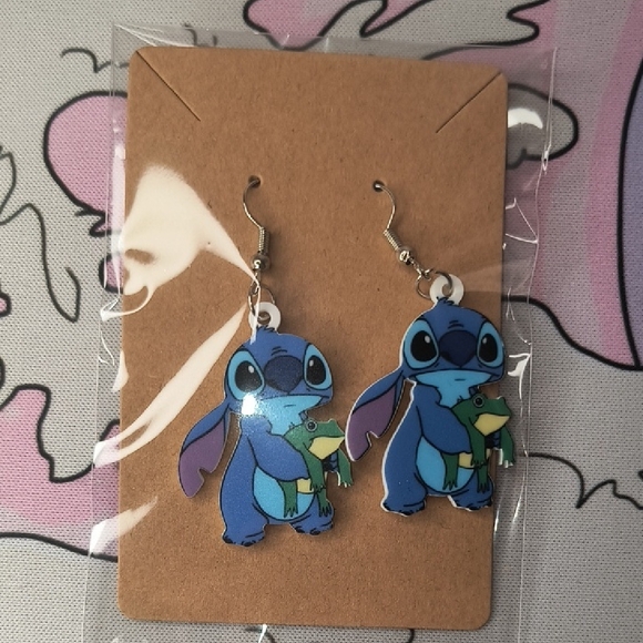 Disney Accessories - Blue Cartoon Character Earrings Lilo & Stitch
